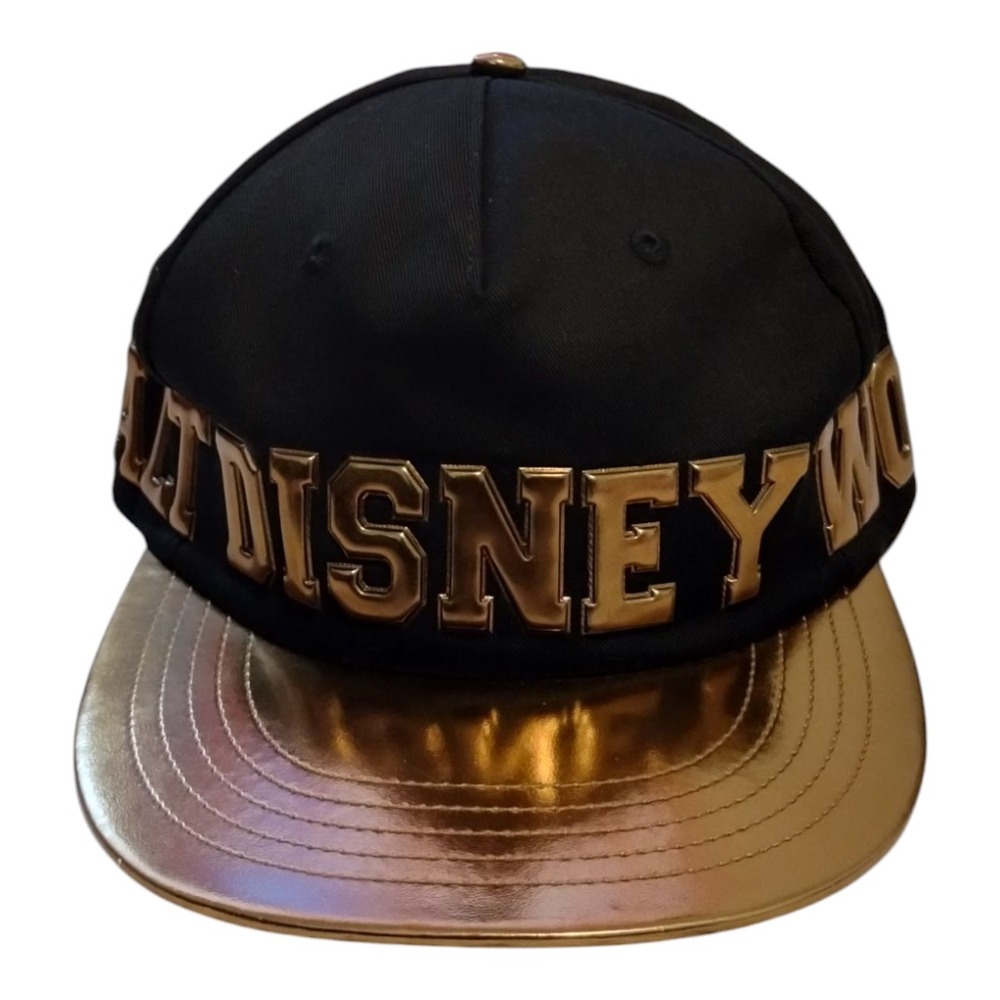 Walt Disney World Parks Black & Gold Adjustable Snapback Cap Hat Adult Size